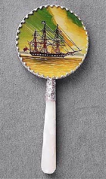 Schooner Hand Mirror - Contemporary Collectable: Schooner Hand Mirror - Bid with utmost confidence from GAA. We have been in business for over 35 years, and pride ourselves on perfect customer service. For more informat