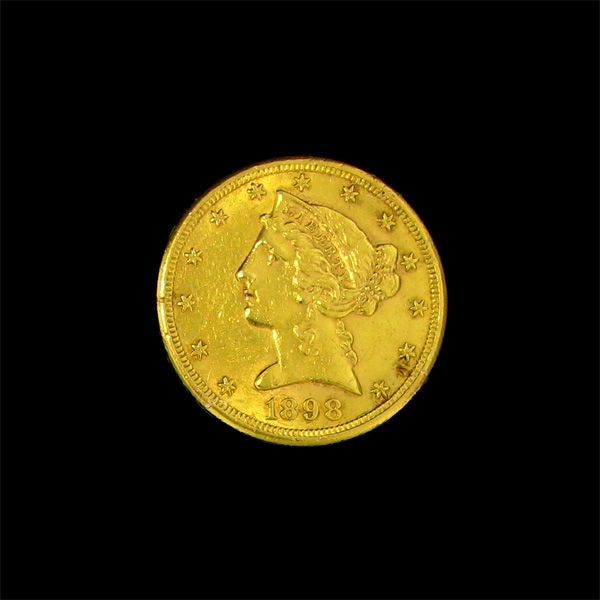 1898-S $5 U.S. Liberty Head Gold Coin - Investment: 1898-S $5 U.S. Liberty Head Gold Coin - Bid with utmost confidence from GAA. We have been in business for over 35 years, and pride ourselves on perfect customer service. For more informat