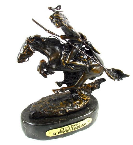 Frederic Remington Baby Bronze Reissue - Cheyenne: Frederic Remington Baby Bronze Reissue - Cheyenne - Bid with utmost confidence from GAA. We have been in business for over 35 years, and pride ourselves on perfect customer service. For more informat