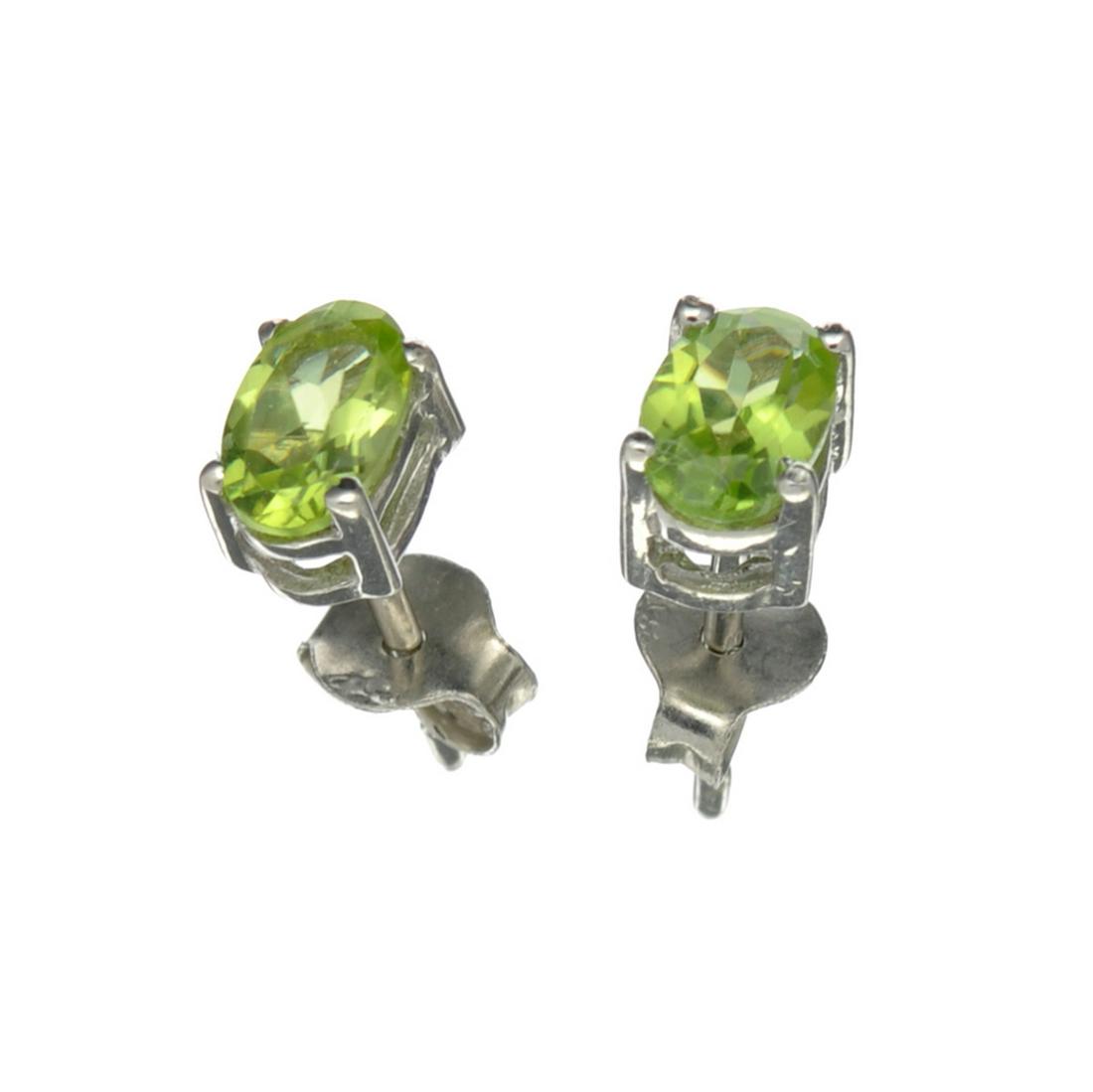 APP: 0.2k 0.96CT Oval Cut Peridot Solitaire Sterling: Gov. File: H-45342 0.96CT Oval Cut Peridot Solitaire Sterling Silver Earrings Retail Replacement Value: $0.2K Asset Type: Sterling Silver Earrings Shipping: $19.95