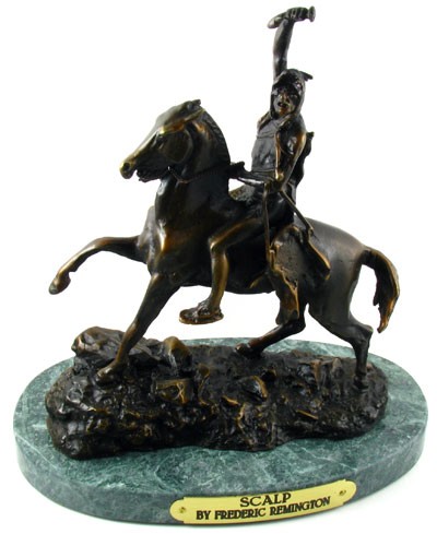 Frederic Remington Baby Bronze Reissue - Scalp: Frederic Remington Baby Bronze Reissue - Scalp - Bid with utmost confidence from GovernmentAuction.com. We have been in business for over 35 years, and pride ourselves on perfect customer service.