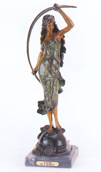 Reissue "Aurore" Bronze by A. Moreau: Reissue Aurore Bronze by A. Moreau - 24 1/2 inches High x 8 inches Long - Thank you for viewing this Item. We hope that you are successful in your bidding. For over 30 years we have given the best pos