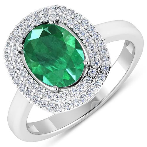 APP: 8.4k Gorgeous 14K White Gold 1.41CT Oval Cut: Gov. File: H-68996 Gorgeous 14K White Gold 1.41CT Oval Cut Zambian Emerald and White Diamond Ring - Great Investment - (Vault_Q) (QR21266WD-14KW-SM-ZE) Retail Replacement Value: $8.4K Asset Type: 14KT
