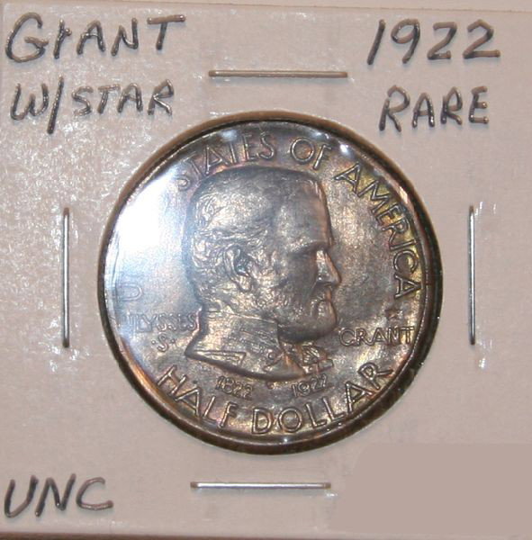 1922 Rare Ulysses Grant Half Dollar w/Star: 1922 Rare Ulysses Grant Half Dollar w/Star - Bid with utmost confidence from GovernmentAuction.com. We have been in business for over 35 years, and pride ourselves on perfect customer service.