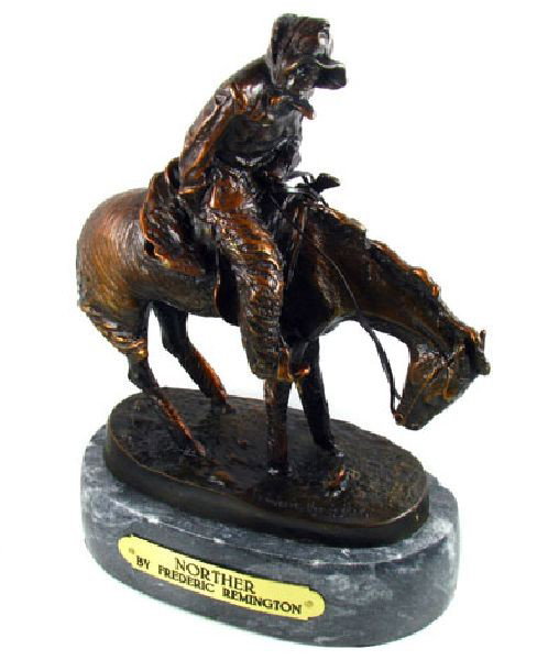 Frederic Remington Baby Bronze Reissue - Norther: Frederic Remington Baby Bronze Reissue - Norther - Bid with utmost confidence from GovernmentAuction.com. We have been in business for over 35 years, and pride ourselves on perfect customer service.