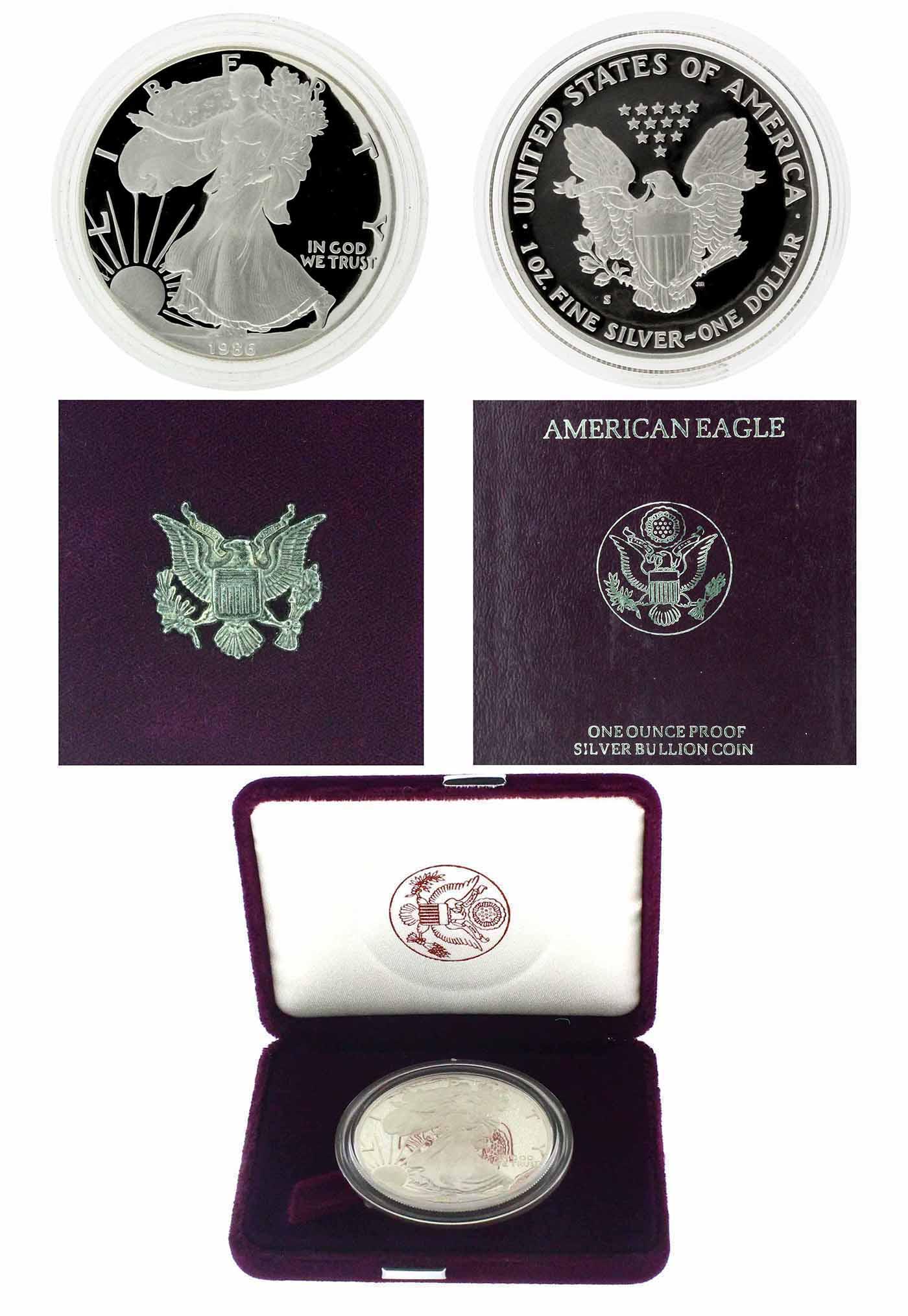 Rare 1986 US Silver Proof Silver Eagle Coin In Original: Gov. File: C-81879 Rare 1986 US Silver Proof Silver Eagle Coin In Original Box Great Investment Asset Type: Eagle Coin Shipping: $9.95