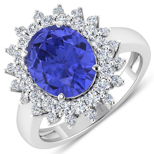 APP: 16.3k Gorgeous 14K White Gold 3.21CT Oval Cut: Gov. File: H-78627 Gorgeous 14K White Gold 3.21CT Oval Cut Tanzanite and White Diamond Ring - Great Investment - (Vault_Q) (QR25943WD-14KW-SM-TAN) Retail Replacement Value: $16.3K Asset Type: 14KT Rin