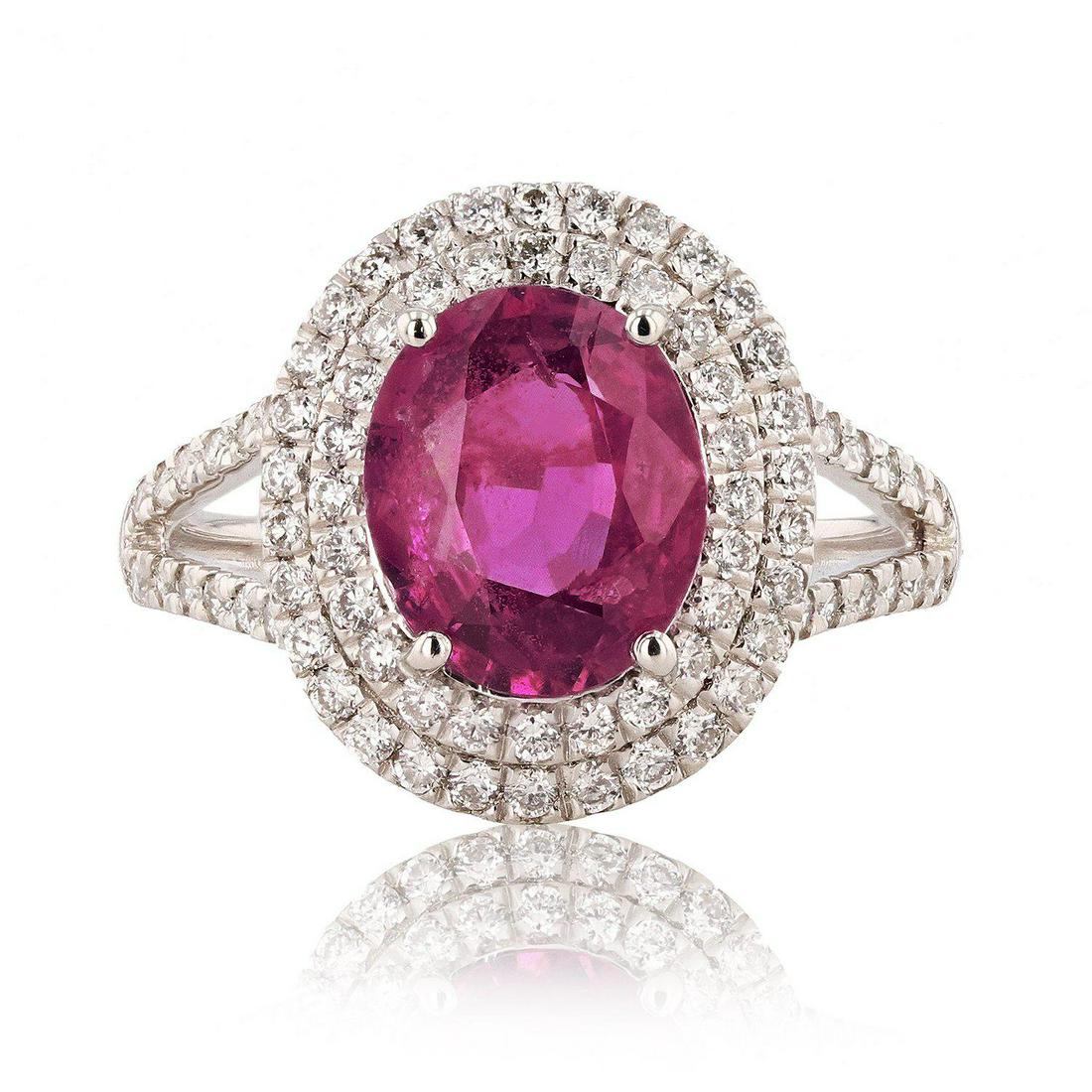 APP: 12.5k 2.40ct UNHEATED Pink-Purple Sapphire and: Gov. File: H-89286 2.40ct UNHEATED Pink-Purple Sapphire and 0.60ctw Diamond Platinum Ring (GIA CERTIFIED) (Vault_R16_38381) Retail Replacement Value: $12.5K Asset Type: Ring Shipping: $19.95