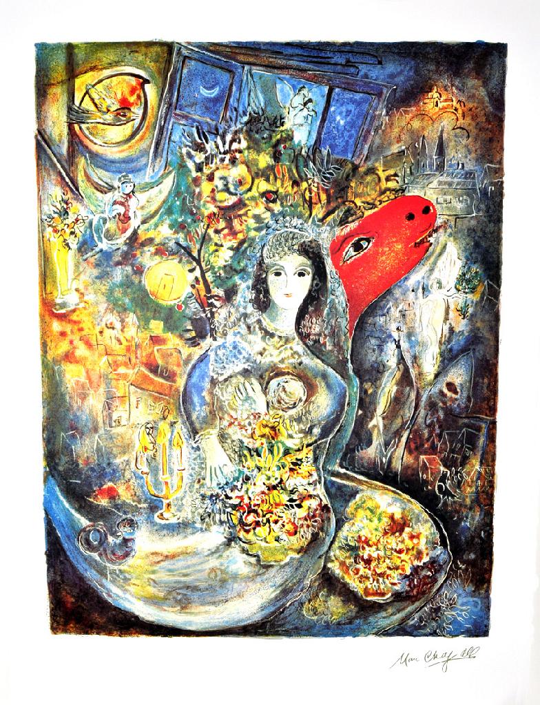 MARC CHAGALL Bella Print, 476 of 500: Gov. File: P-04561 Marc Chagall MARC CHAGALL: Bella Print 24 inches x 33 inches (Unframed)Shipping: $24.95