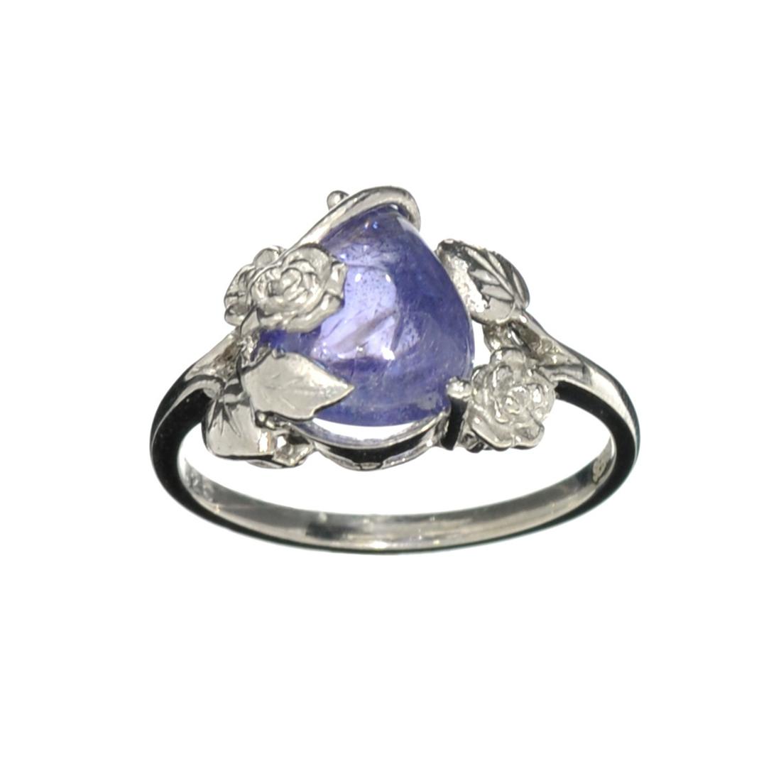 Fine Jewelry Designer Sebastian 3.50CT Pear Cut Cabochon Tanzanite And Sterling Silver Ring: Gov. File: H-29756 Fine Jewelry Designer Sebastian, 3.50CT Pear Cut Cabochon Tanzanite And Sterling Silver Ring Retail Replacement Value: $0.6K Asset Type: Sterling Silver Ring Shipping: $19.95