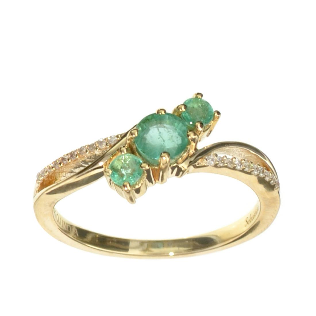 Designer Sebastian 14KT. Gold, 0.62CT Round Cut Emerald and 0.02CT Round Brilliant Cut Diamond Ring: Gov. File: H-28617 Fine Jewelry, Designer Sebastian 14KT. Gold, 0.62CT Round Cut Emerald and 0.02CT Round Brilliant Cut Diamond Ring Retail Replacement Value: $1.6K Asset Type: 14KT. RingShipping: $19
