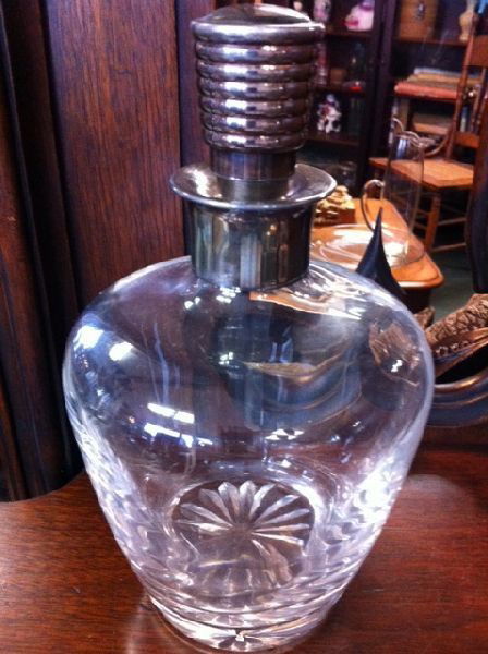Hand Blown Crystal Decanter-Christofle-Sterling Stopper: Hand Blown Crystal Decanter-Christofle-Sterling Stopper- Thank you for viewing this Item. We hope that you are successful in your bidding. For over 30 years we have given the best possibl