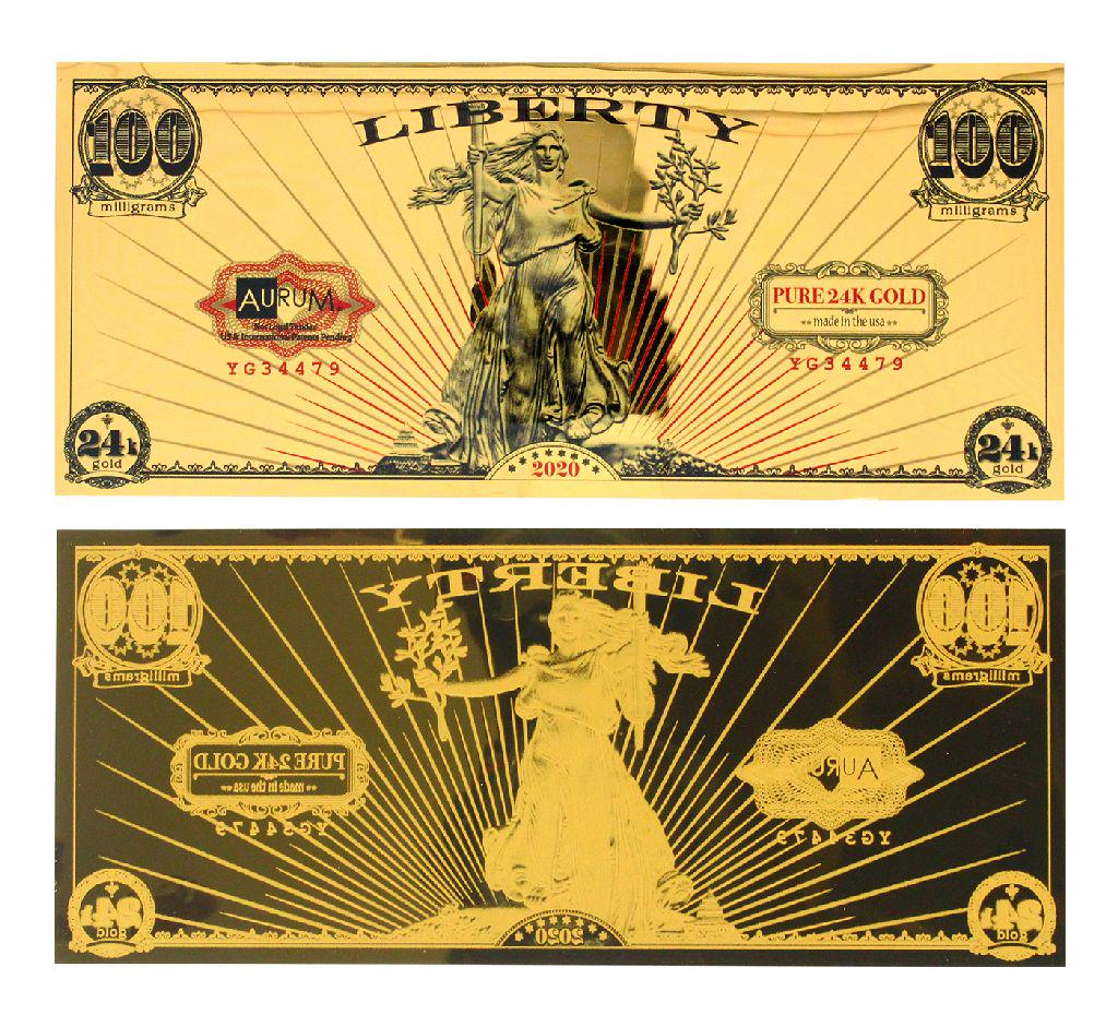 2020 1/10 Gram Aurum Liberty Excellent 24K Gold Note - Great Investment -: Gov. File: C-81962 2020 1/10 Gram Aurum Liberty Excellent 24K Gold Note - Great Investment - Asset Type: Paper Money Shipping: $9.95