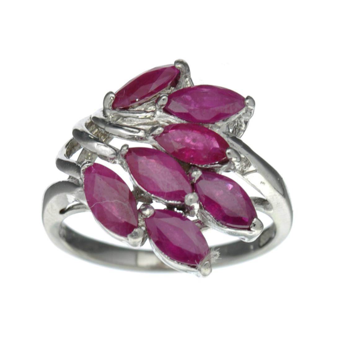 APP: 0.8k Fine Jewelry Designer Sebastian, 1.05CT Marquise Cut Ruby And Sterling Silver Cluster Ring: Gov. File: H-30806 Fine Jewelry Designer Sebastian, 1.05CT Marquise Cut Ruby And Sterling Silver Cluster Ring Retail Replacement Value: $0.8K Asset Type: Sterling Silver Ring Shipping: $19.95