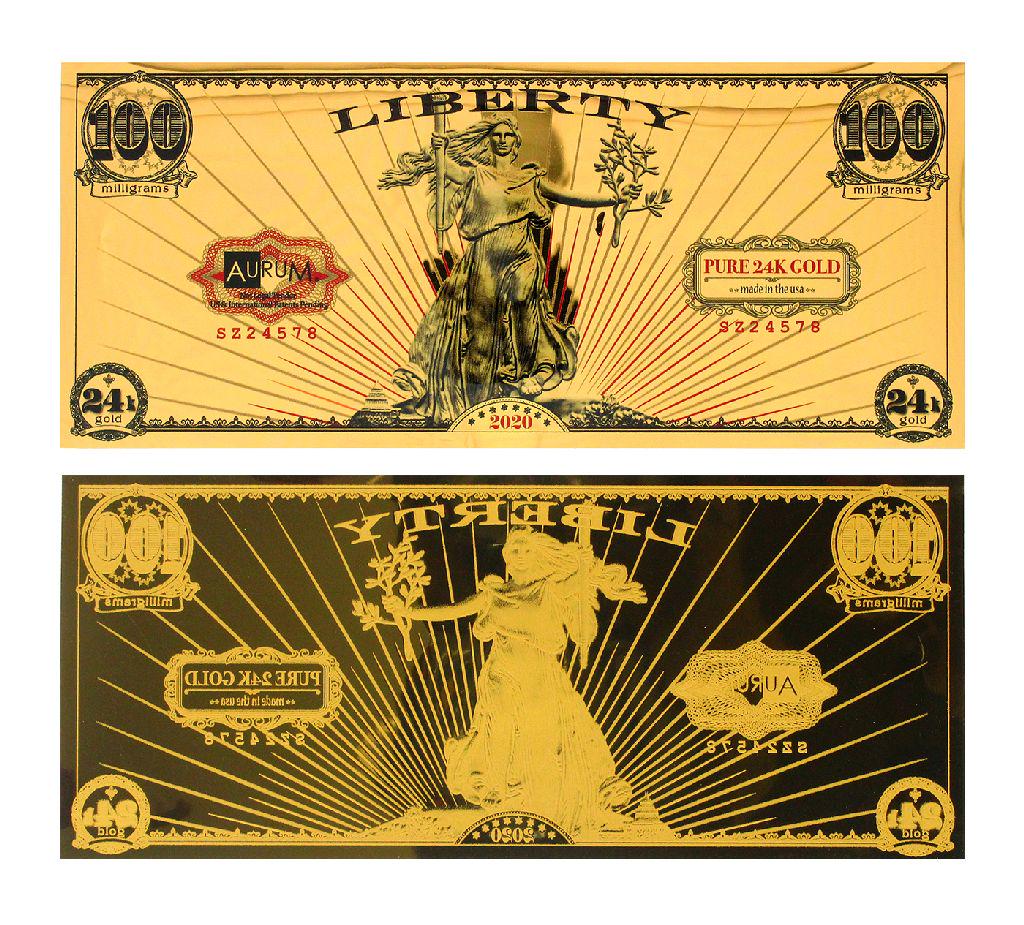 2020 1/10 Gram Aurum Liberty Excellent 24K Gold Note - Great Investment -: Gov. File: C-81974 2020 1/10 Gram Aurum Liberty Excellent 24K Gold Note - Great Investment - Asset Type: Paper Money Shipping: $9.95
