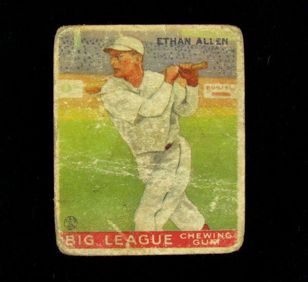 Ethan Allen #46 BP $35-200 1933 Goudey Baseball Card: Ethan Allen #46 BP $35-200 1933 Goudey Baseball Card - Bid with utmost confidence from GovernmentAuction.com. We have been in business for over 35 years, and pride ourselves on perfect customer servic