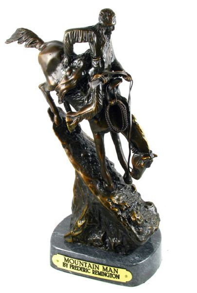 Frederic Remington Baby Bronze Reissue - Mountain Man: Frederic Remington Baby Bronze Reissue - Mountain Man - Bid with utmost confidence from GovernmentAuction.com. We have been in business for over 35 years, and pride ourselves on perfect customer servi