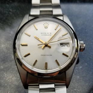 *Rolex Vintage Oysterdate Precision 6694 Manual 1973 Mens Stainless Watch -P-: Gov. File: H-57721 *Rolex Vintage Oysterdate Precision 6694 Manual 1973 Mens Stainless Watch -P- Asset Type: ROLEX Watch Shipping: $19.95