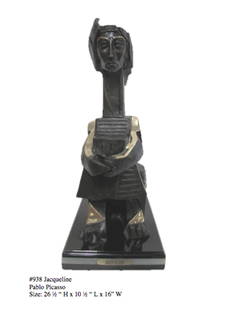 *Rare Limited Edition Numbered Bronze Picasso ''''Jacqueline'''' 26.5'''' H x 10.5'''' L x 16'''' W: Gov. File: M-15334 *Rare Limited Edition Numbered Bronze Picasso ''''Jacqueline'''' 26.5'''' H x 10.5'''' L x 16'''' W -Great Investment- Asset Type: Bronze Shipping: $39.95. Item may be pick up