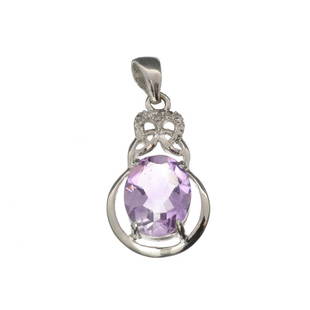 APP: 0.3k Fine Jewelry 2.18CT Purple Amethyst And White Sapphire Sterling Silver Pendant: Gov. File: H-24755 Fine Jewelry 2.18CT Purple Amethyst And White Sapphire Sterling Silver Pendant Retail Replacement Value: $0.3K Asset Type: Sterling Silver Pendant Shipping: $19.95