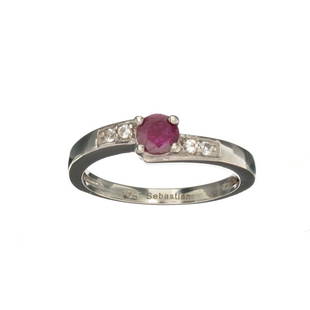 APP: 0.4k Fine Jewelry 0.70CT Round Cut Ruby And White Sapphire Sterling Silver Ring: Gov. File: H-20309 Fine Jewelry 0.70CT Round Cut Ruby And White Sapphire Sterling Silver Ring Retail Replacement Value: $0.4K Asset Type: Sterling Silver Ring Shipping: $19.95