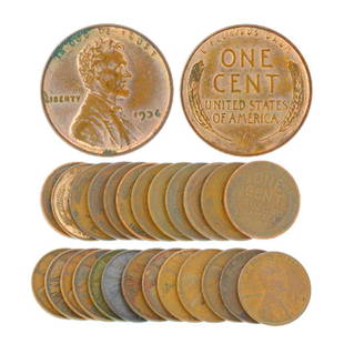 (25) Assorted 1920's Wheat Pennies Coin: Gov. File: C-84327 25 Assorted 1920's Wheat pennies coin Asset Type: Wheat Pennies Coins Shipping: $9.95