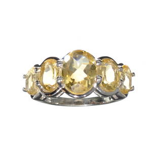 APP: 0.4k Fine Jewelry 4.26CT Oval Cut Citrine And Sterling Silver Ring: Gov. File: H-23745 Fine Jewelry 4.26CT Oval Cut Citrine And Sterling Silver Ring Retail Replacement Value: $0.4K Asset Type: Sterling Silver Ring Shipping: $19.95