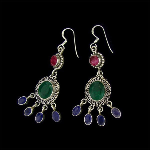 APP: 11k 13CT Ruby, Sapphire, Emerald & Silver Earrings: 13.48CT Ruby, Sapphire, Emerald, and Sterling Silver Earrings - Appraisal Value: $11.4K - Bid with utmost confidence from GovernmentAuction.com. We have been in business for over 35 years, and pride o