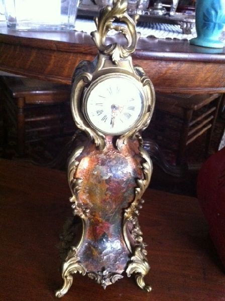 Hand Painted French Clock Bronze Armoulu 14.5 Tall: Hand Painted French Clock Bronze Armoulu 14.5 Tall-Thank you for viewing this Item. We hope that you are successful in your bidding. For over 30 years we have given the best possible cust