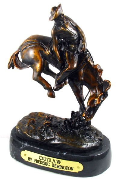 Frederic Remington Bronze Reissue - Outlaw: Frederic Remington Bronze Reissue - Outlaw - Bid with utmost confidence from GovernmentAuction.com. We have been in business for over 35 years, and pride ourselves on perfect customer service.