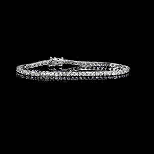 APP: 6.5k *Fine Jewelry 18KT. White Gold, Custom Made 3.02CT Round Brilliant Cut Diamond Tennis: Gov. File: H-46430 *Fine Jewelry 18KT. White Gold, Custom Made 3.02CT Round Brilliant Cut Diamond Tennis Bracelet (VGN A-33) (Vault V) Retail Replacement Value: $6.5K Asset Type: 18KT. Bracelet