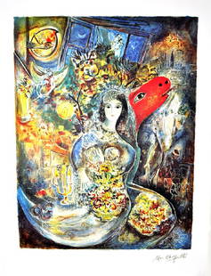 MARC CHAGALL (After) Bella Print, I78 of 500: Gov. File: P-06905 Marc Chagall MARC CHAGALL: (After) Bella Print 24 inches x 33 inches (Unframed) Asset Type: Marc Chagall Print Shipping: $24.95