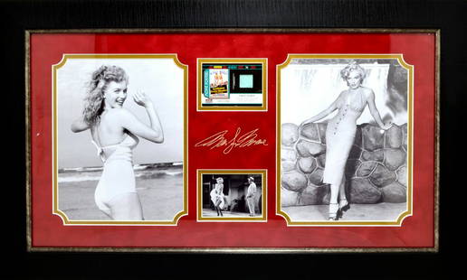 *Rare Marilyn Monroe with Authentic Swatch of Clothing Museum Framed Collage - Plate Signed: Gov. File: M-22623 *Rare Marilyn Monroe with Authentic Swatch of Clothing Museum Framed Collage - Plate Signed Asset Type: Collectable Shipping: $39.95. Item may be pick up only, or require