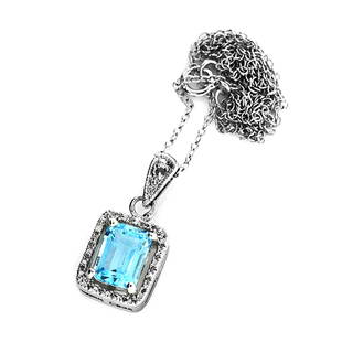 Blue Topaz and Sterling Silver Earring and Pendant Set: Gov. File: 51594 Blue Topaz and Sterling Silver Earring and Pendant Set Asset Type: Set Shipping: $19.95
