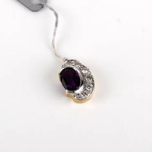 *Fine Jewelry 14KT. Gold, 0.90CT Amethyst And 0.20CT Diamond Pendant (FJ F300): Gov. File: H-13546 *Fine Jewelry 14KT. Gold, 0.90CT Amethyst And 0.20CT Diamond Pendant (FJ F300) Asset Type: 14KT. Pendant Shipping: $19.95