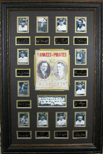 *Rare 1927 Yankees Vs. Pirates World Championship Series Museum Framed Collage - Plate Signed: Gov. File: M-18572 *Rare 1927 Yankees Vs. Pirates World Championship Series Museum Framed Collage - Plate Signed Asset Type: Collectable Shipping: $39.95. Item may be pick up only, or require