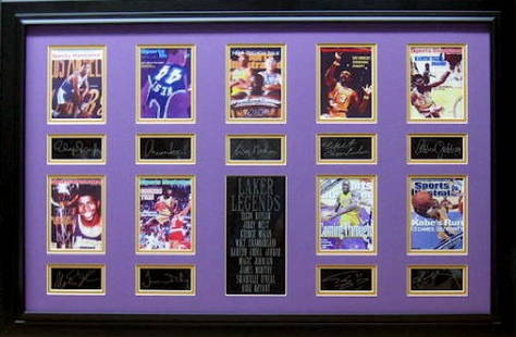 *Rare L.A. Laker Legends Museum Framed Collage - Plate Signed: Gov. File: M-20379 *Rare L.A. Laker Legends Museum Framed Collage - Plate Signed Asset Type: Collectable Shipping: $39.95. Item may be pick up only, or require additional shipping charges due to