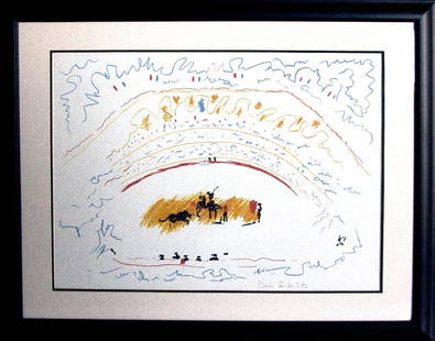 (After) Custom Framed Corrida By Picasso: Gov. File: M-08724 (After) Custom Framed Corrida By Picasso Asset Type: Collectible Shipping: $39.95. Item may be pick up only, or require additional shipping charges due to weight or size.