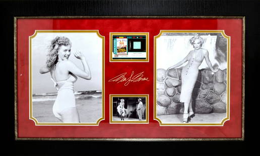 *Rare Marilyn Monroe with Authentic Swatch of Clothing Museum Framed Collage - Plate Signed: Gov. File: M-22626 *Rare Marilyn Monroe with Authentic Swatch of Clothing Museum Framed Collage - Plate Signed Asset Type: Collectable Shipping: $39.95. Item may be pick up only, or require