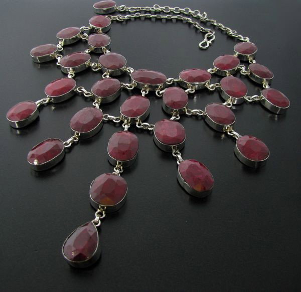 APP: 116.9k 397.62CT Ruby & Sterling Silver Necklace