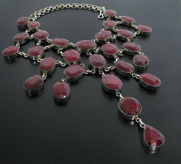 APP: 79.2k 409.13CT Ruby & Sterling Silver Necklace