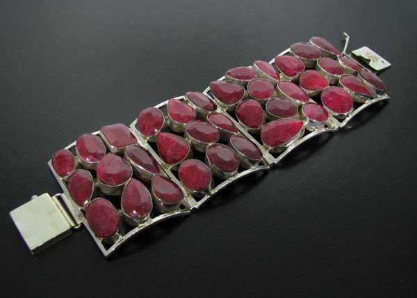 APP: 61.6k 313.16CT Ruby & Sterling Silver Bracelet