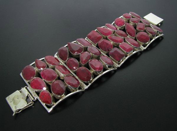 APP: 56.8k 285.66CT Ruby & Sterling Silver Bracelet