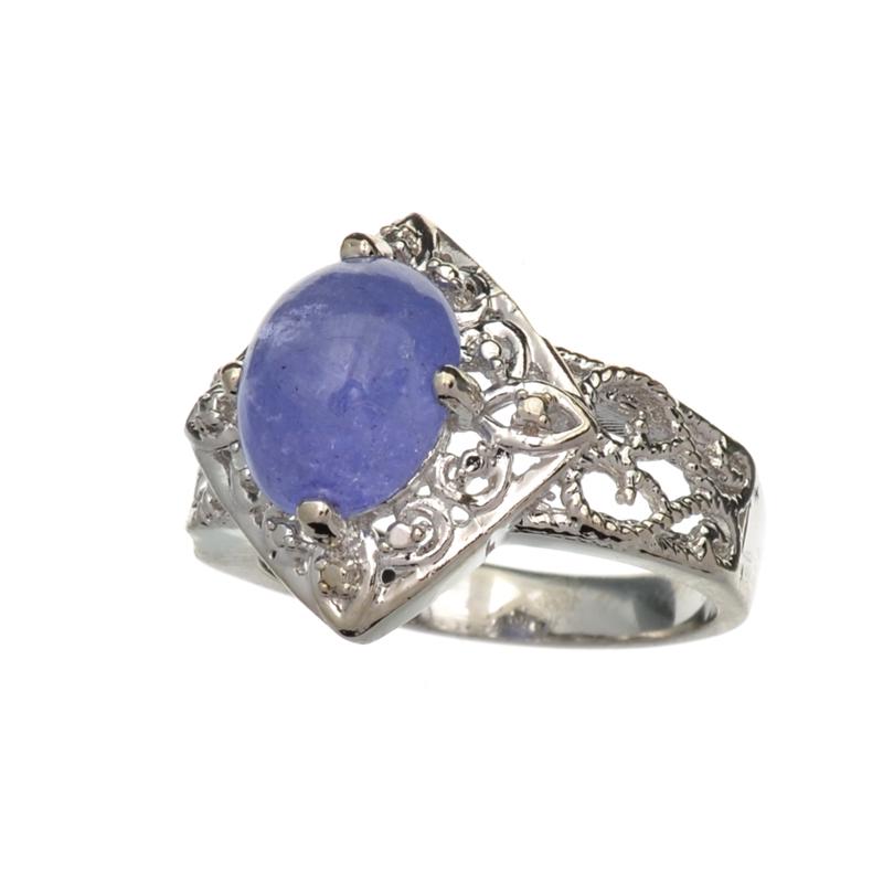 APP: 2.3k Fine Jewelry 2.80CT Oval Cut Cabochon Tanzanite And Platinum Over Sterling Silver Ring: Gov. File: H-06723 Fine Jewelry 2.80CT Oval Cut Cabochon Tanzanite And Platinum Over Sterling Silver Ring Retail Replacement Value: $2.3K Asset Type: Sterling Silver Ring Shipping: $19.95