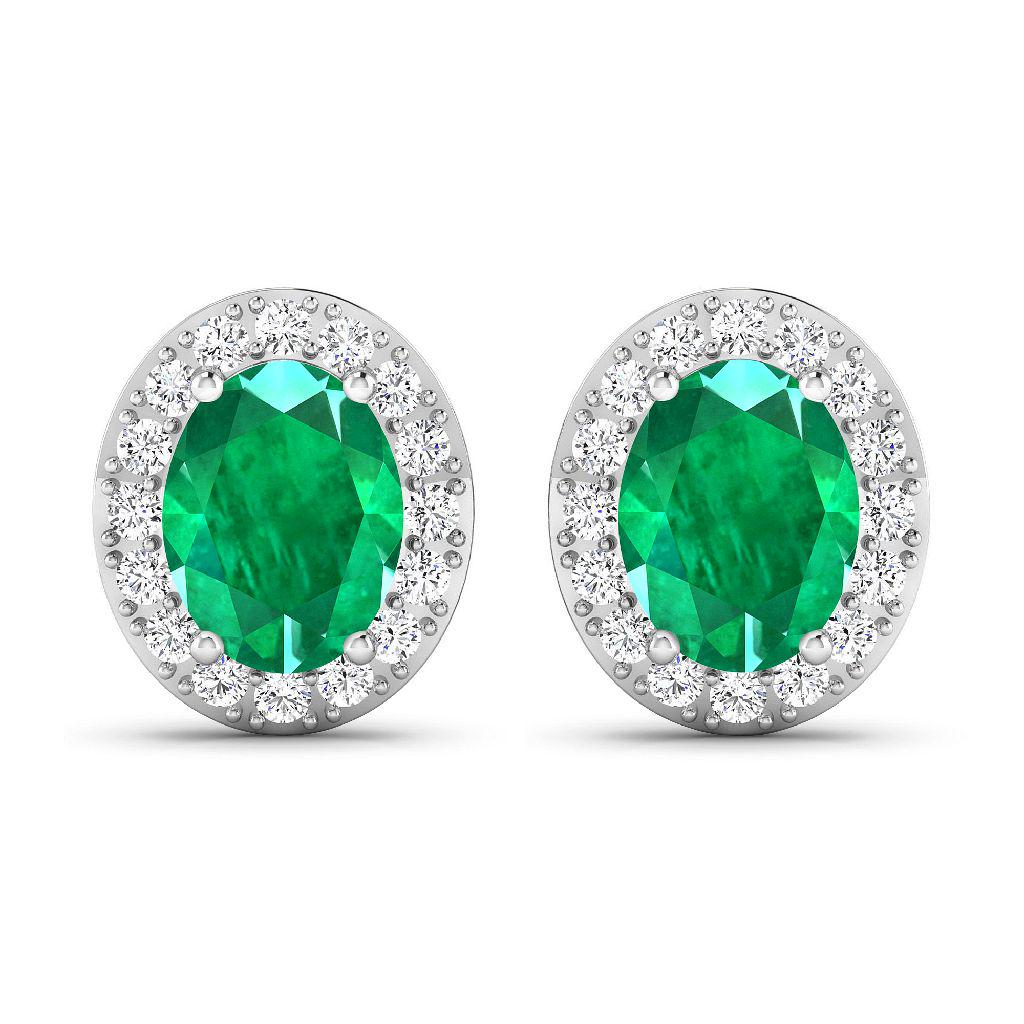 Est. Value 2.9K - 4.8K Gorgeous 14K White Gold 2.00CT Oval Cut Zambian Emerald and White Diamond: Gov. File: K-13889 Gorgeous 14K White Gold 2.00CT Oval Cut Zambian Emerald and White Diamond Earrings - Great Investment - (Vault_Q) (QE11304WD-14KW-SM-ZE) Retail Replacement Value:$9.6KEarrings Shipp