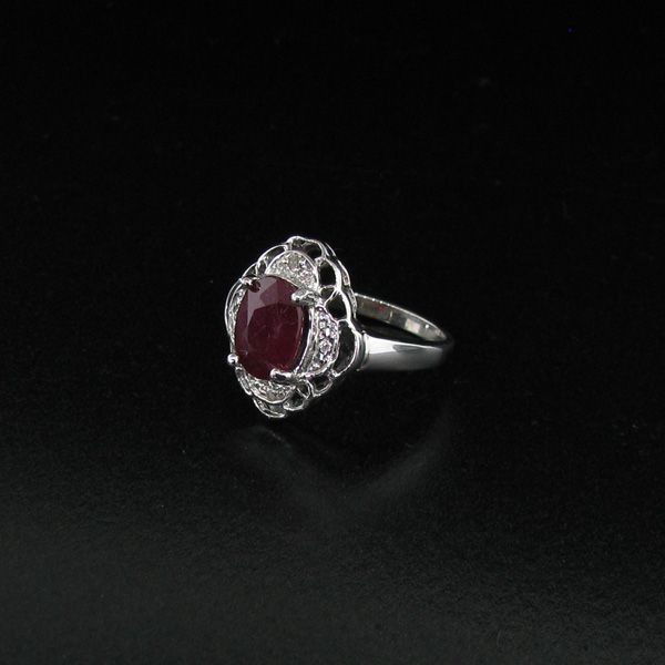 APP: 4k 2CT Ruby & Diamond Plat Sterling Silver Ring: 2.23CT Ruby and Diamond PLatinum PLated , Sterling Silver Ring Ring - Appraisal Value: $4.3K - Bid with utmost confidence from GovernmentAuction.com. We have been in business for over 35 years, and pr