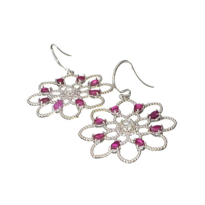 APP: 1.3k Fine Jewelry 4.44CT Ruby And White Sapphire Sterling Silver Earrings: Gov. File: H-21360 Fine Jewelry 4.44CT Ruby And White Sapphire Sterling Silver Earrings Retail Replacement Value: $1.3K Asset Type: Sterling Silver Earrings Shipping: $19.95