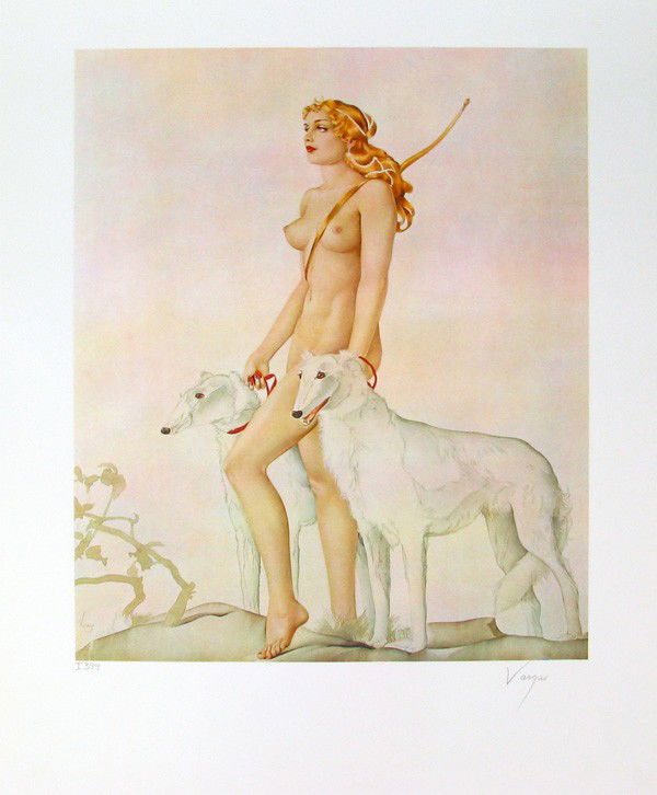 Alberto Vargas - Diana, Lithograph 29'''' x 21'''': Alberto Vargas - Diana, Lithograph 29" x 21" - Thank you for viewing this Item. We hope that you are successful in your bidding. For over 30 years we have given the best possible customer service to o