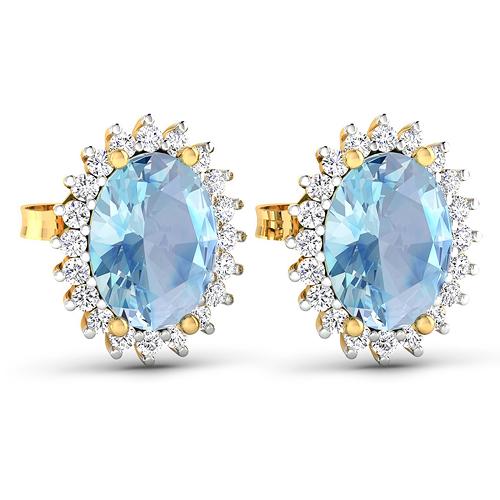 APP: 4.8k Gorgeous 14K Yellow Gold 1.82CT Oval Cut Aquamarine and White Diamond Earrings - Great: Gov. File: H-67467 Gorgeous 14K Yellow Gold 1.82CT Oval Cut Aquamarine and White Diamond Earrings - Great Investment - (Vault_Q) (QE6110WD-14KY-SM-AQ) Retail Replacement Value: $4.8K Asset Type: 14KT