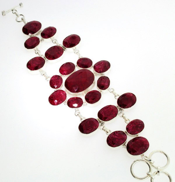 APP: 30.7k 134.89CT Ruby & Sterling Silver Bracelet: 134.89CT Ruby and Sterling Silver Bracelet - Appraisal Value: $30.7K - Bid with utmost confidence from GovernmentAuction.com. We have been in business for over 35 years, and pride ourselves on perfect